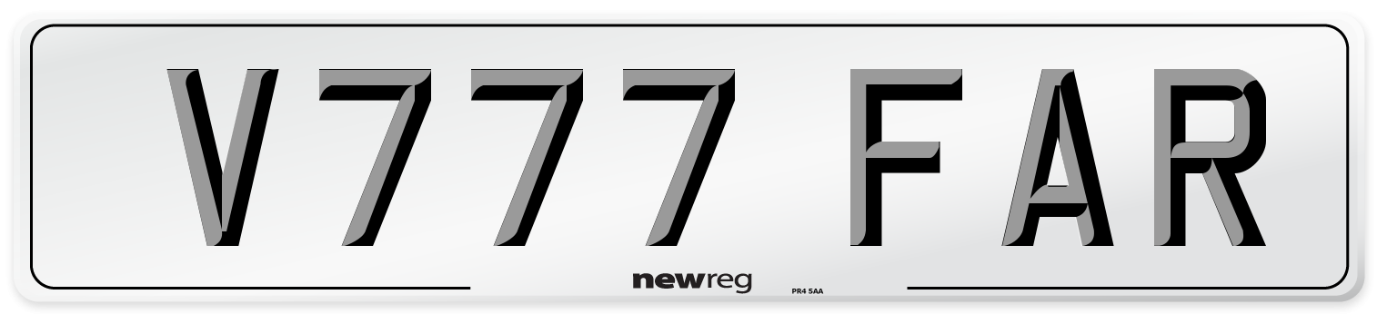 V777 FAR Number Plate from New Reg